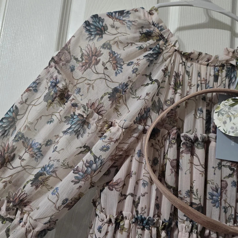 NWT Nicola Bathie/Antonio Melani Claire Floral Chiffon Tiered Ruffle Midi Dress. - Picture 4 of 16